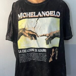 Michelangelo Black Graphic T-Shirt